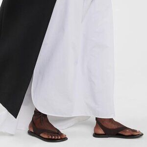 FOWT Dark Brown Split Round Toe Sandals Lace up Strappy Soft Flip Flop Flats